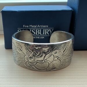 Silver Rose Women's Cuff Bracelet